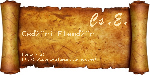 Csóri Elemér névjegykártya